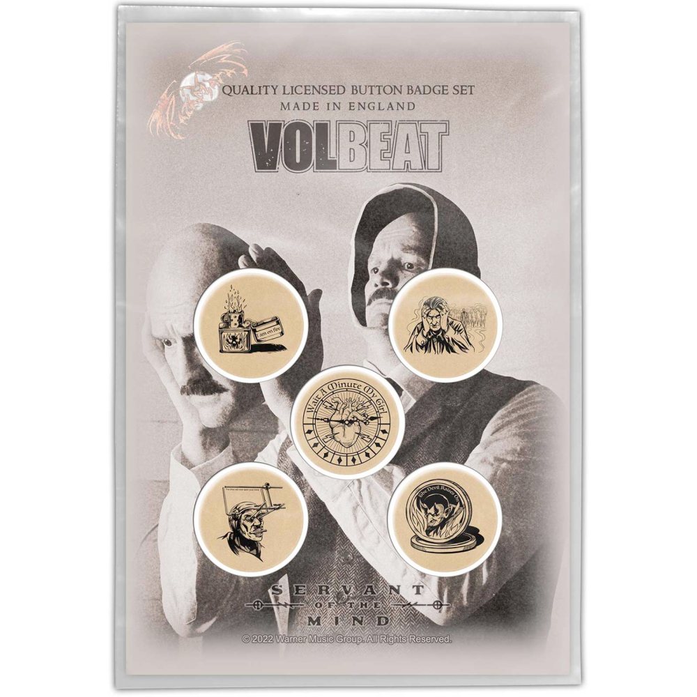 Volbeat - Servant Of The Mind Badge/button - Set of 5 - Cream